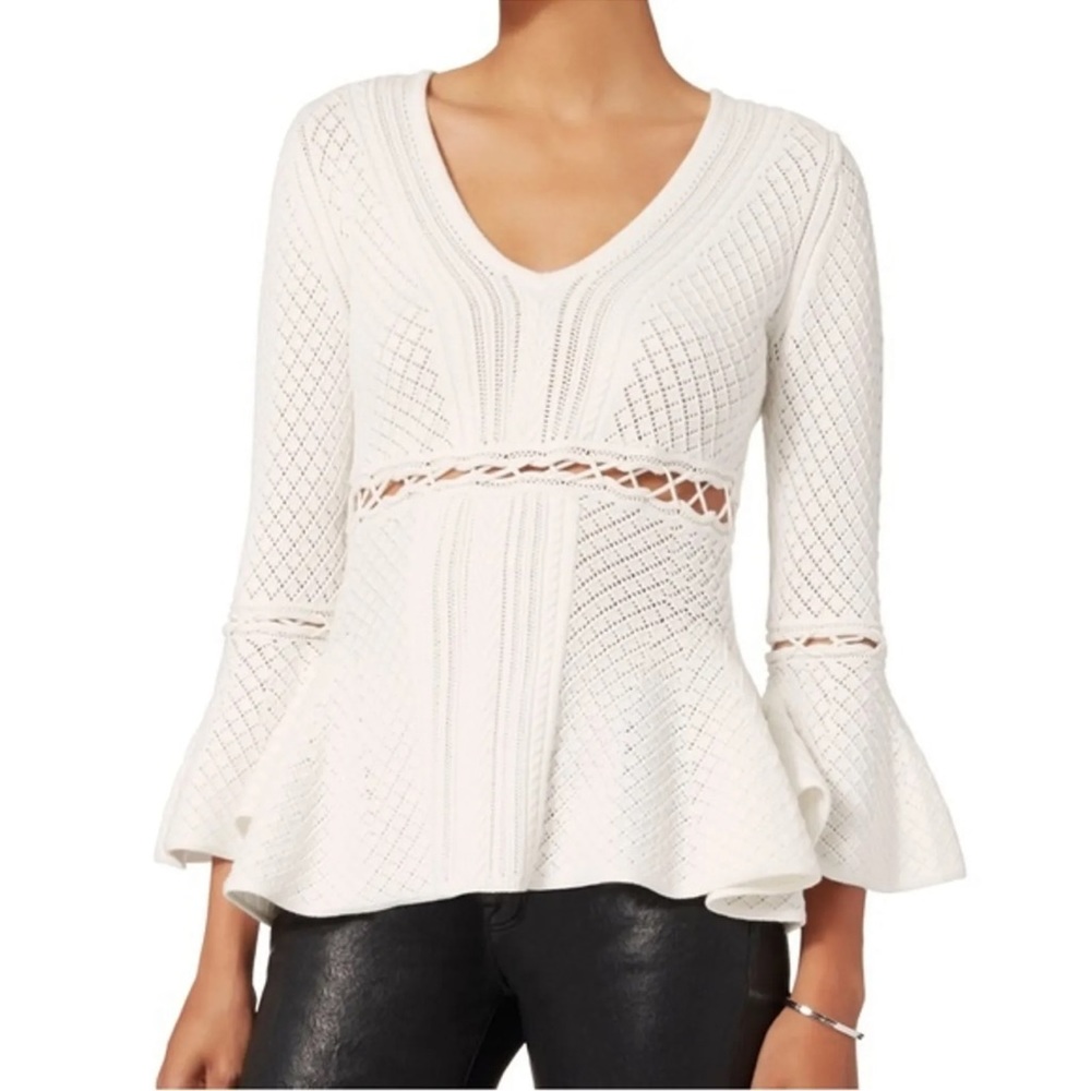 BNWOT Jonathan Simkhai Lace-up Knit Peplum Top M